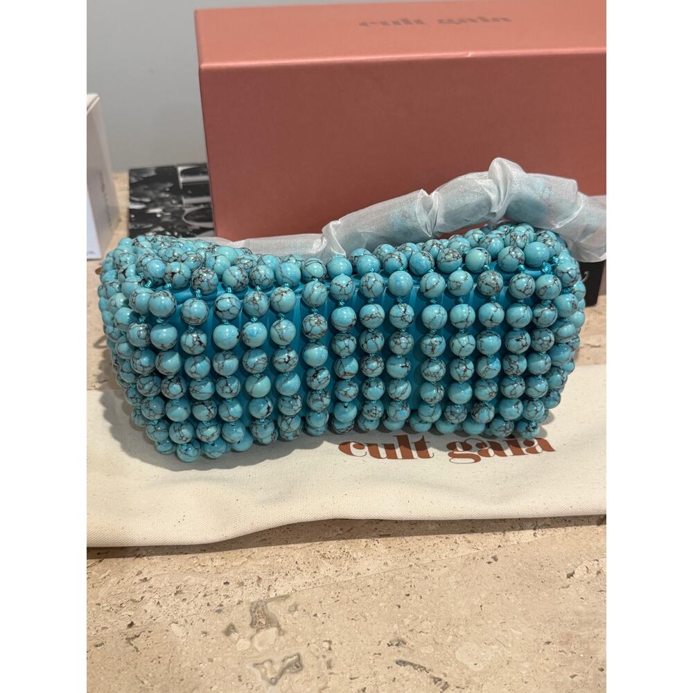 NEW Cult Gaia Mercier Mini Shoulder Bag Turquoise - Picture 10 of 11